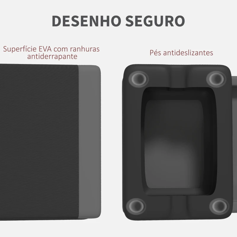 SPORTNOW Step para Fitness Antideslizante Altura Regulável 3 Níveis de 10,5/15,5/20,5 cm Capacidade 250 kg 77x36x20,5 cm Cinza e Preto