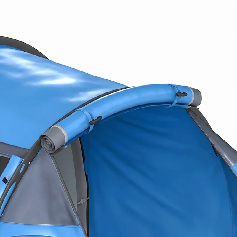 Outsunny 2 Room Tent with Vestibule, Weather-Resistant Camping Tent with Air Vents for Fishing Hiking, Sky Blue