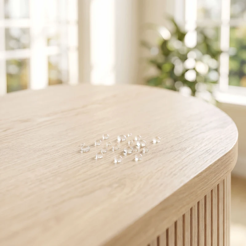 HOMCOM Buffet salon, meuble de rangement ovale avec 2 portes coulissantes et étagères réglables, 140x40x75cm, bois naturel