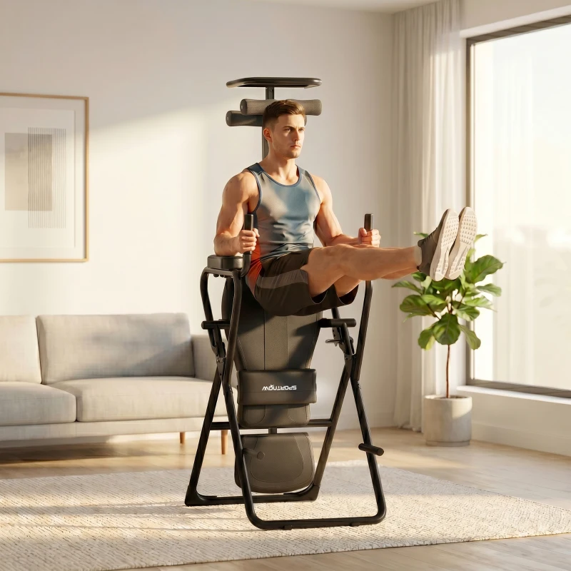 SPORTNOW Tavolo Inversione 3-in-1 con Barre Flessioni, Trazioni, Tavolo di Inversione