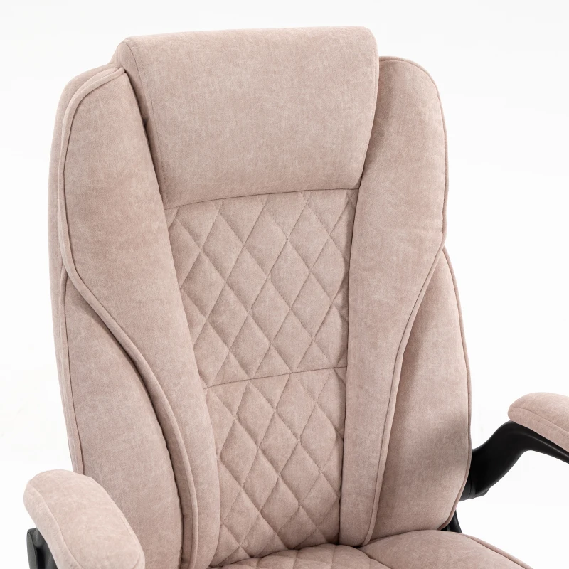 HOMCOM Fauteuil de bureau, chaise bureau ergonomique, hauteur réglable, accoudoirs relevables, 70 x 70 x 114-122 cm, rose