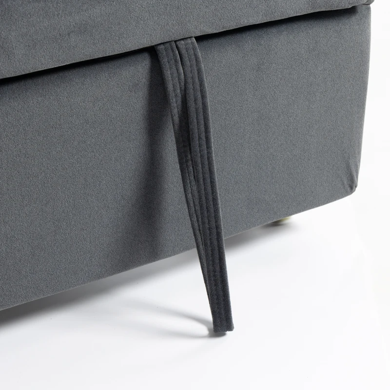HOMCOM 2 Seater Sofa Bed, 3-in-1 Convertible Pull Out Sleeper Sofa with Clik-Clack Adjustable Backrest, Dark Grey