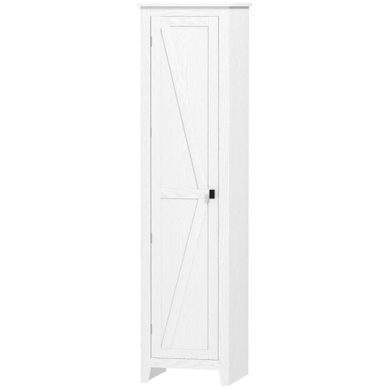 HOMCOM Armoire de Rangement buffet cuisine avec 2 étagères réglables- Hauteur 170 cm en Bois Blanc