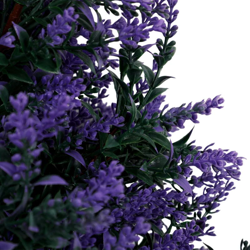 HOMCOM Set of 2 Artificial Lavender Flowers, Indoor Outdoor Fake Plants with Stakes, UV Resistant for Garden,  90 cm, Blue