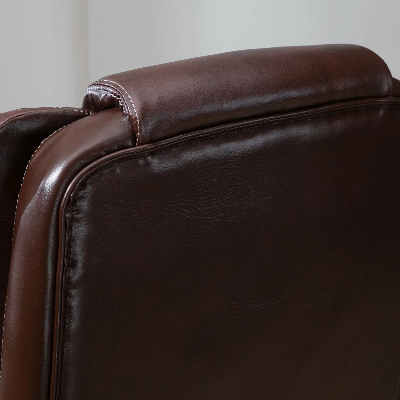 Vinsetto Sedia da Ufficio Massaggiante e Girevole con Funzione Reclinabile, 68,5x68,5x119-127 cm, Marrone