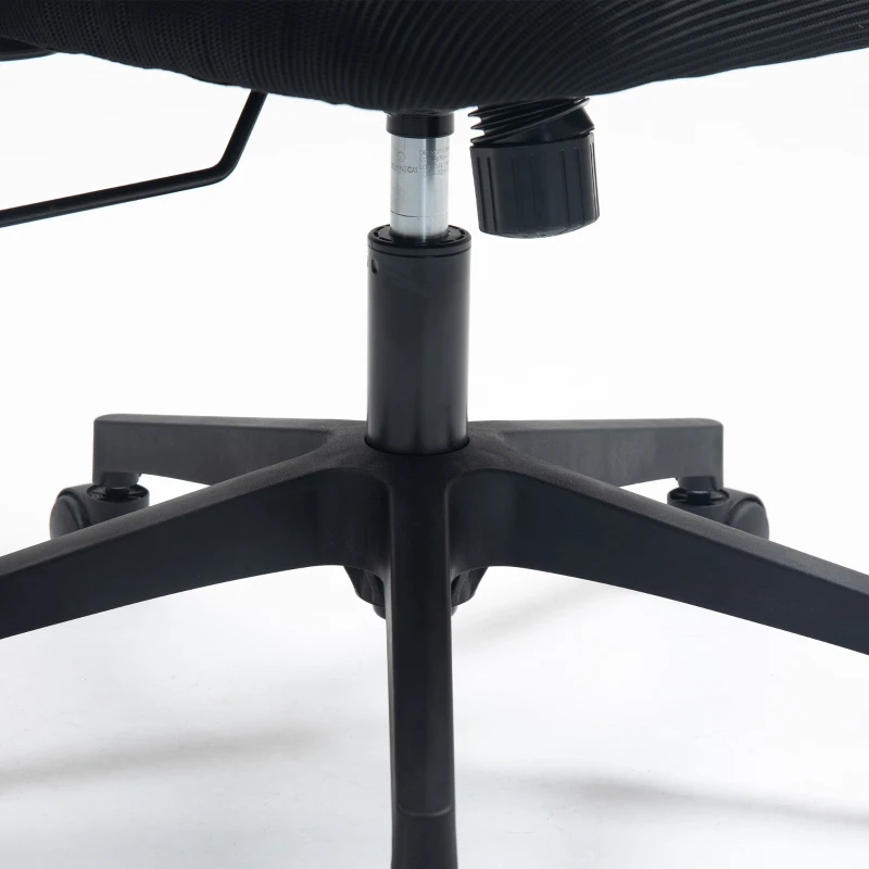 HOMCOM Chaise de Bureau Ergonomique, Fauteuil de Bureau en Maille avec Appui-Tête et Soutien Lombaire Réglables, Noir
