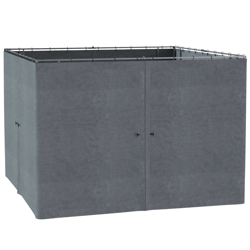 Outsunny 4 parois latérales pour pavillon de jardin tonnelle rigide 300 x 300 cm protéger de la pluie vent soleil gris
