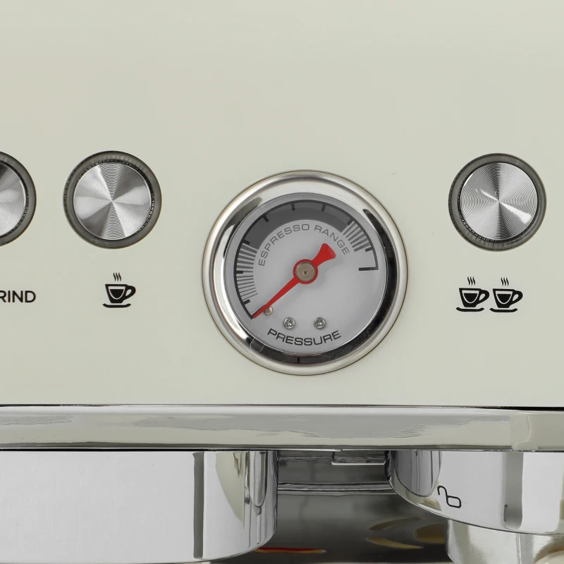 HOMCOM Bean to Cup Coffee Machine, Espresso Machine with Integrated Bean Grinder & Steam Wand, Cream White