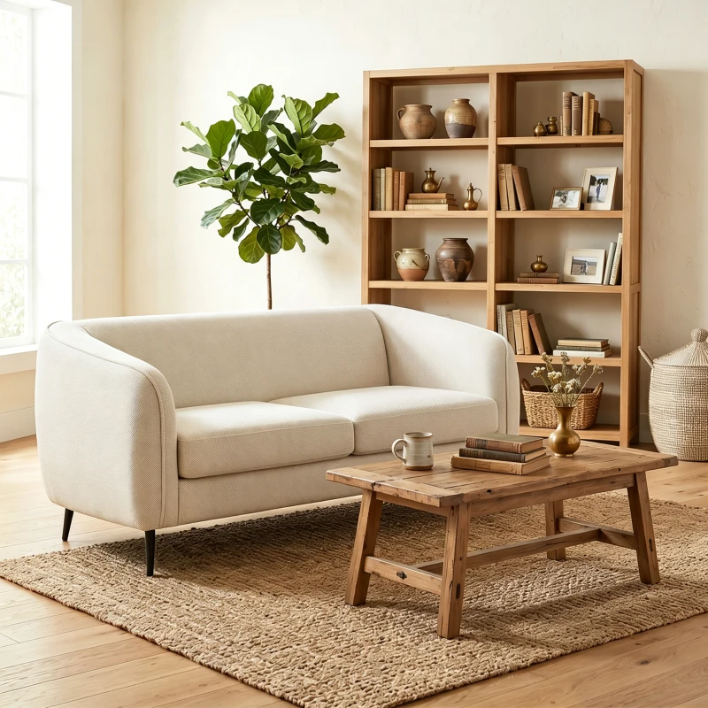 HOMCOM Canapé 2 places en velours, canapé de salon moderne 160 cm, assise large rembourrée, coussin épais à ressorts, beige