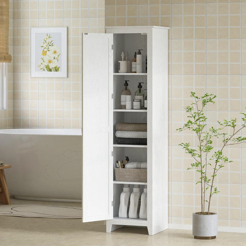 HOMCOM Armoire de Rangement buffet cuisine avec 2 étagères réglables- Hauteur 170 cm en Bois Blanc