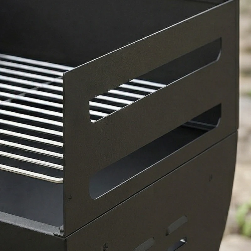 Outsunny Charcoal Barbecue Grill with 2 Cooking Areas, Portable BBQ Trolley with Wheels, Height Adjustable Grates, Bottom Shelf