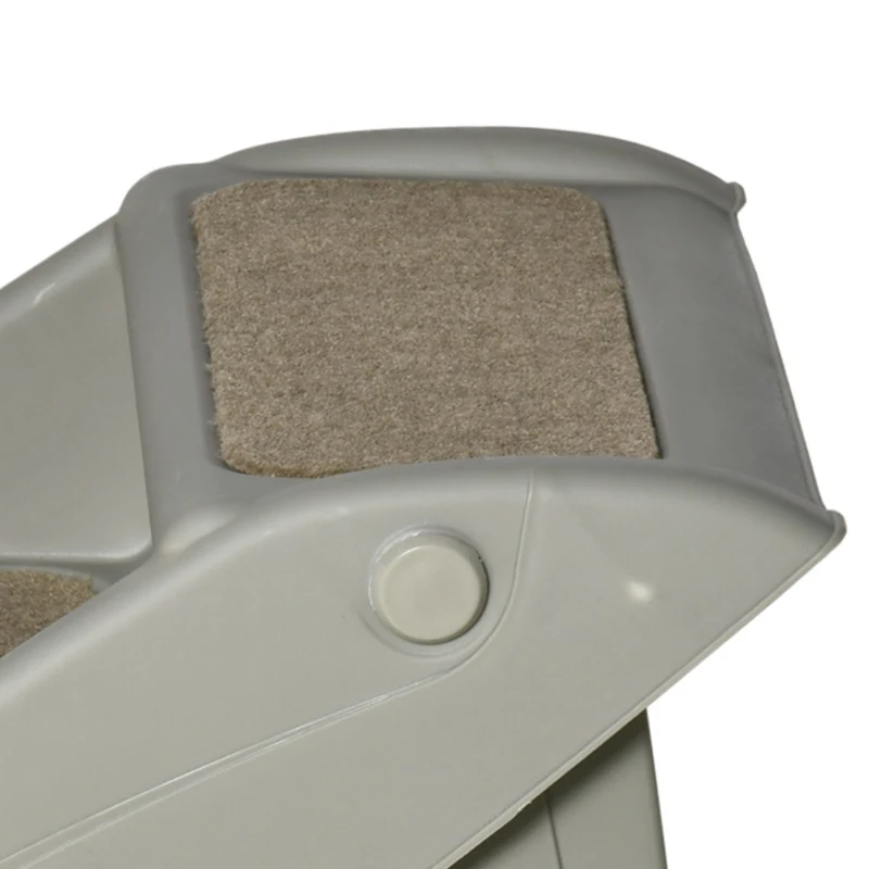 PawHut Escalier pour chien pliant à 4 marches antidérapantes escalier pour animaux en plastique 62 x 38 x 49,5 cm gris