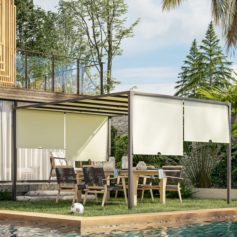 Outsunny 3 x 4m Outdoor Garden Pergola - Cream White