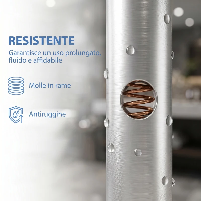 HOMCOM Sgabello per Doccia in Alluminio con Mensola Integrato, Altezza Regolabile 5 Livelli, Portata 150kg, Grigio