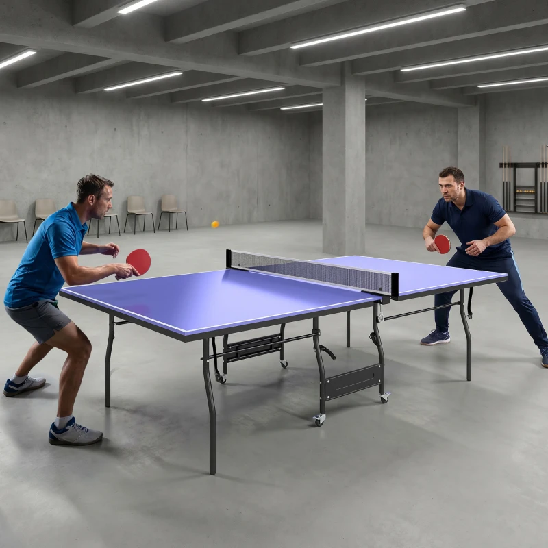 SPORTNOW Tischtennisplatte klappbar Standard Tischtennistisch inklusive Tischtennisnetz 3 Bälle 12mm Tischplatte