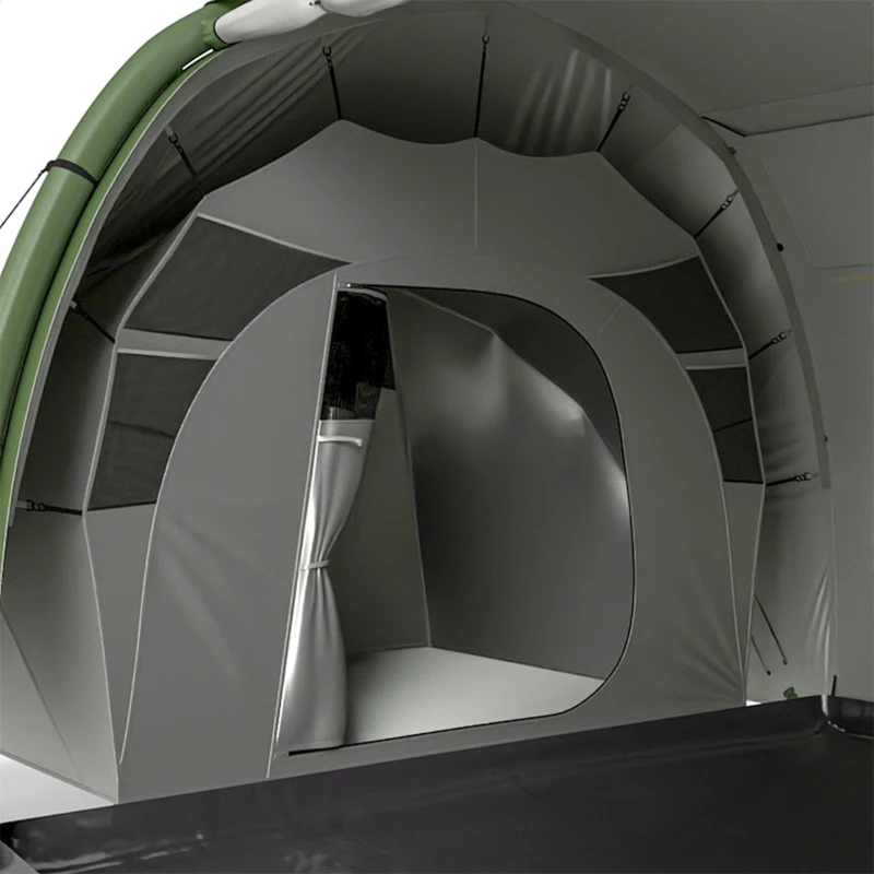 Outsunny Inflatable Tent 2 Bedroom Tunnel Design Windproof Air Tent with Carry Bag for 4 Person