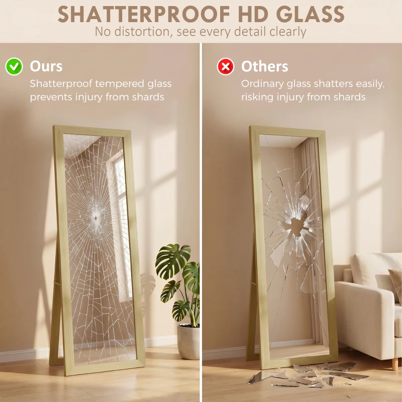 HOMCOM 37 x 157 cm Full Length Mirror - Natural