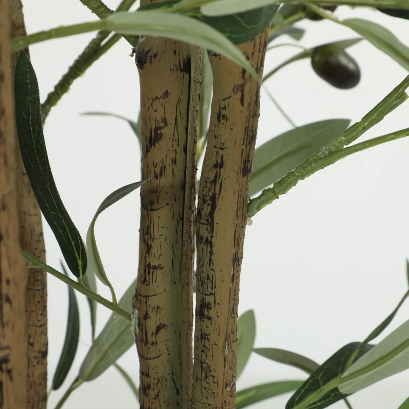HOMCOM Decorative Artificial Plant, 175 cm Silk Olive Tree with 787 Leaves in Cement Pot, Fake Plant