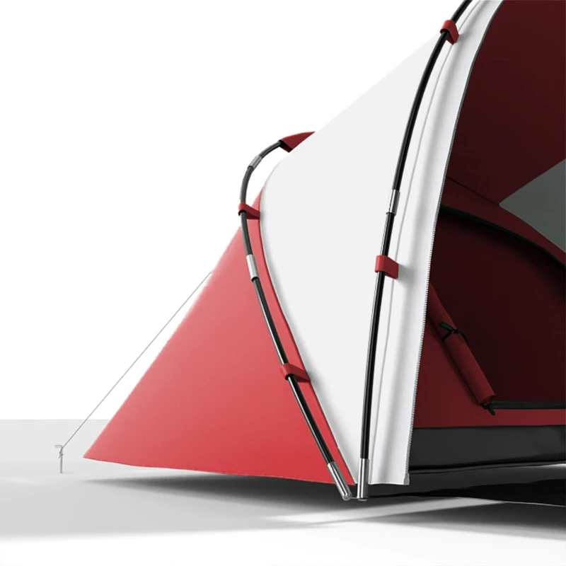 Outsunny 4 Man UV Protection Camping Tent - Grey and Red