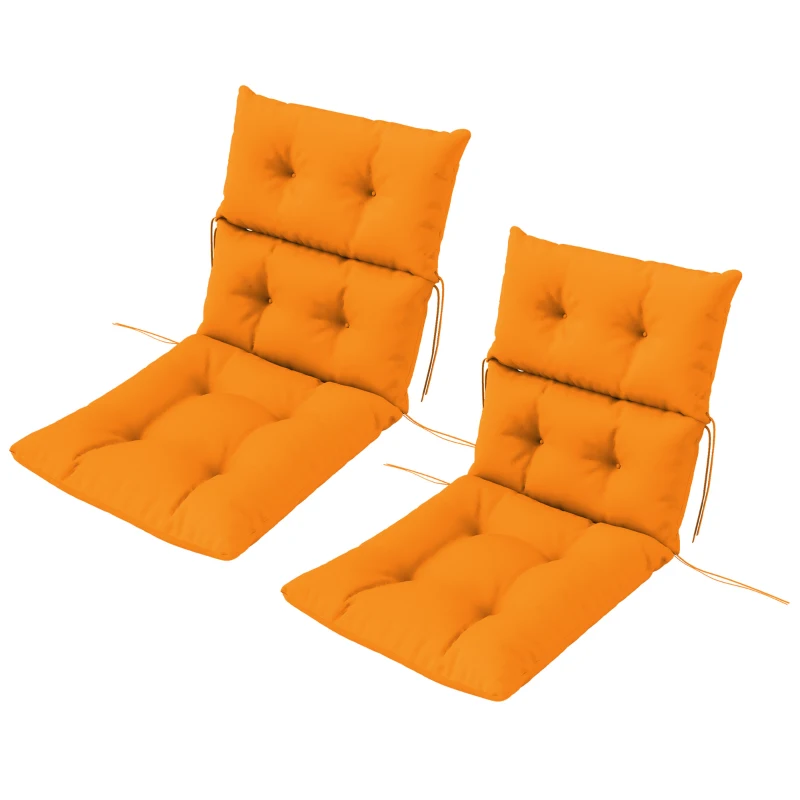 Outsunny Set of 2 Rocking Chair Padded Seat Cushions - Orange