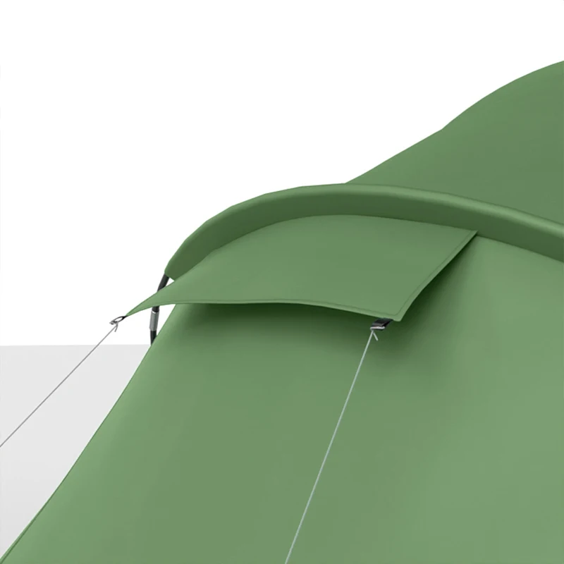 Outsunny 4 Man Camping Tent, UV Protection Tunnel Tent with 2 Bedrooms and Living Area, Large Hiking Sun Shelter, 430 x 240 x 170 cm, Dark Green
