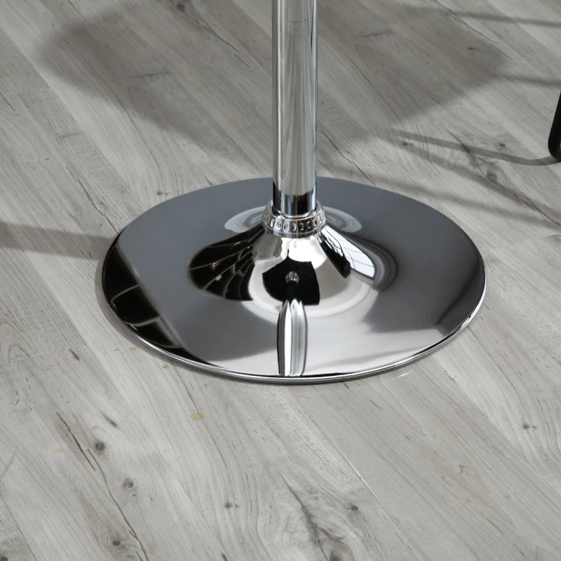 HOMCOM Tavolo Quadrato Regolabile in Altezza, Metallo e MDF, Tavolino da Bar, Cucina, Soggiorno, Nero, 60x60x69-91cm