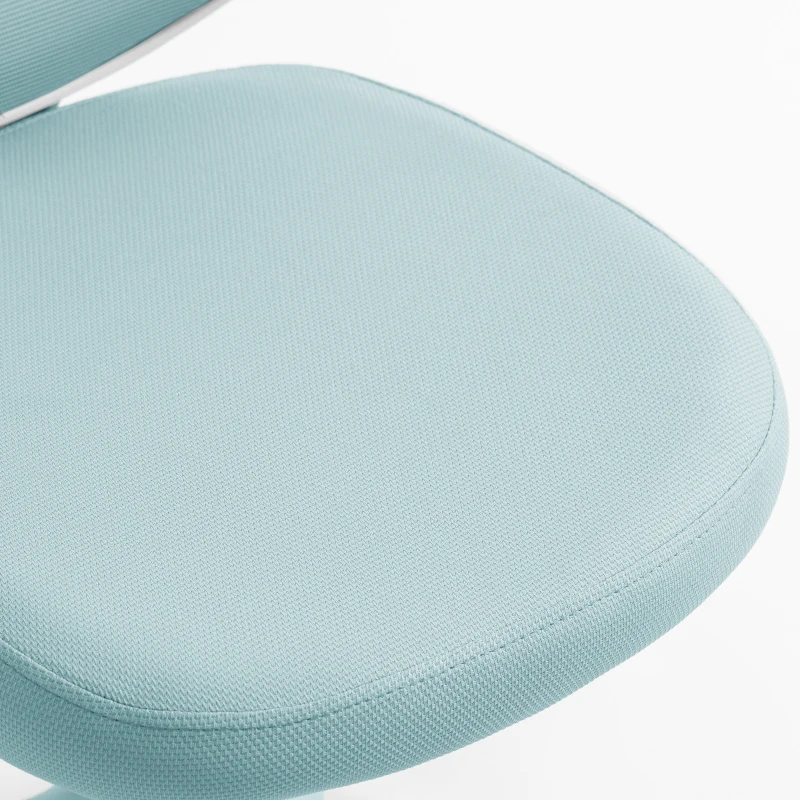 HOMCOM Office Chair, Armless Computer Desk Chair with Breathable Mesh, Adjustable Height, Swivel Wheels, Light Blue