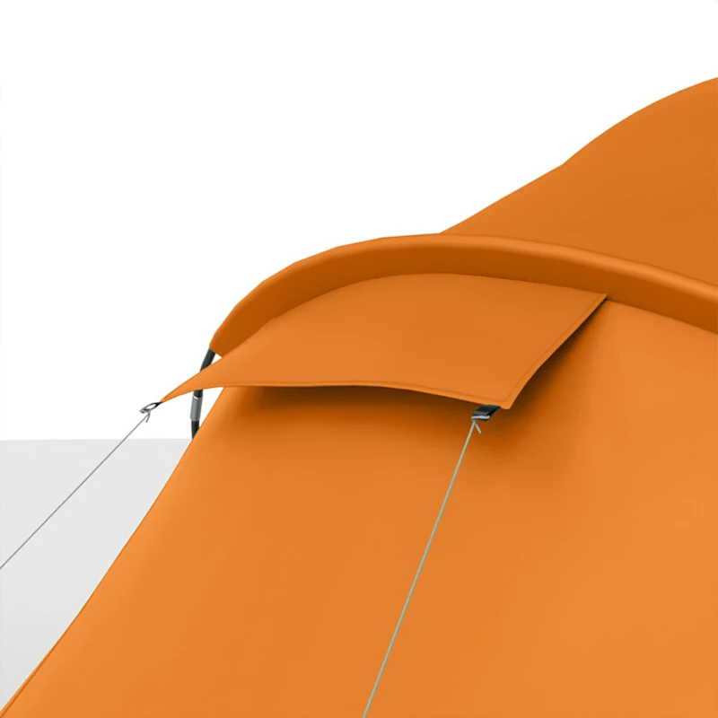 Outsunny 4 Man Camping Tent, UV Protection Tunnel Tent with 2 Bedrooms and Living Area, Large Hiking Sun Shelter, 430 x 240 x 170 cm, Orange