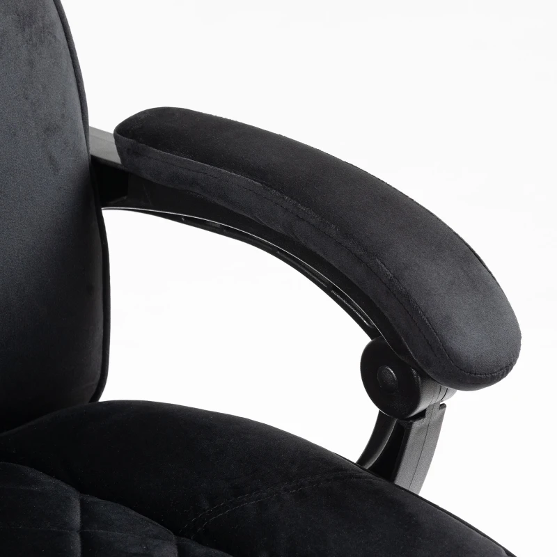 Vinsetto Ergonomische Massage Bureaustoel met Voetsteun, Draaibaar, Op Wielen, Zwart