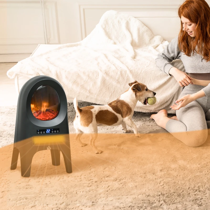 HOMCOM Termoventilatore a 3 Modalità di Riscaldamento con 3 Temperature Regolabili, 33.7x25.5x60.4 cm, Nero
