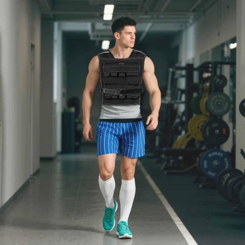 SPORTNOW 20 kg Anpassbare Gewichtsweste mit verstellbaren Gurten und reflektierenden Streifen, für Männer und Frauen