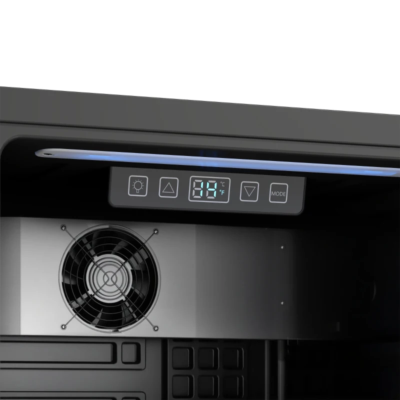 HOMCOM 90L Drinks Fridge, 139 Can Under Counter Freestanding Beer Fridge with LED Light