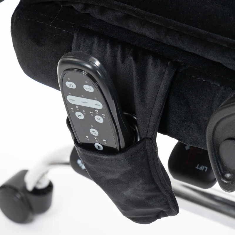 Vinsetto Ergonomische Massage Bureaustoel met Voetsteun, Draaibaar, Op Wielen, Zwart