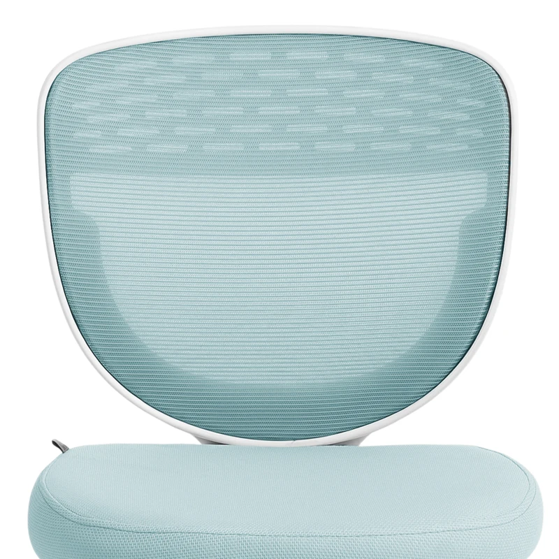 HOMCOM Office Chair, Armless Computer Desk Chair with Breathable Mesh, Adjustable Height, Swivel Wheels, Light Blue