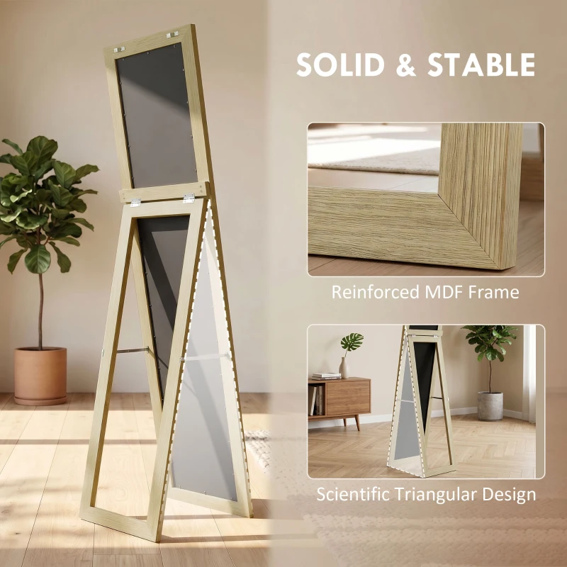 HOMCOM 37 x 157 cm Full Length Mirror - Natural