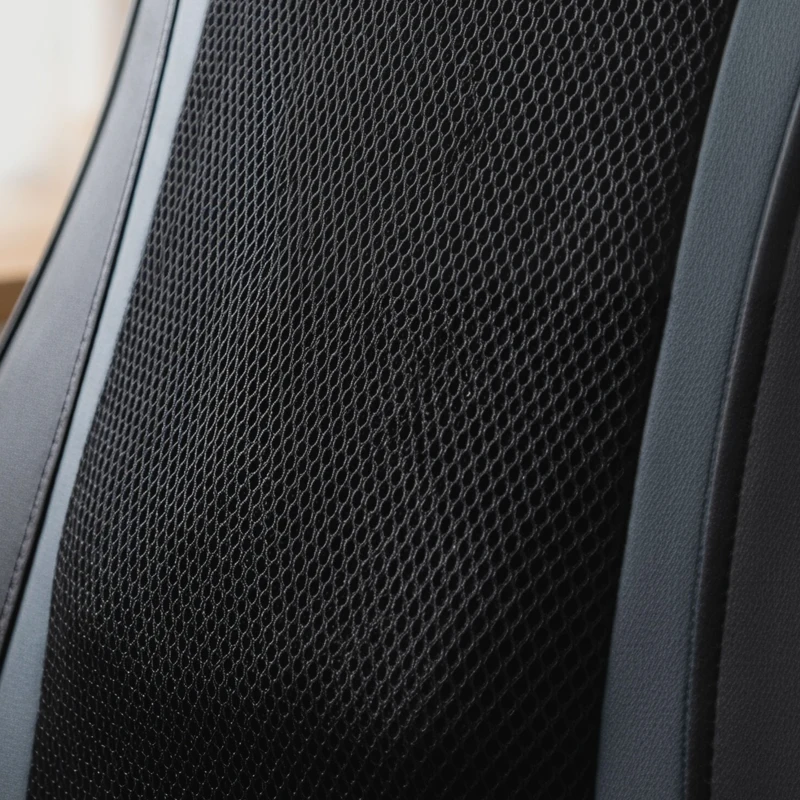 HOMCOM Back Massager with Heat, Deep Tissue Kneading Massage Chair with 3-Level Seat Vibration, Massage Chair Pad for Back Pain