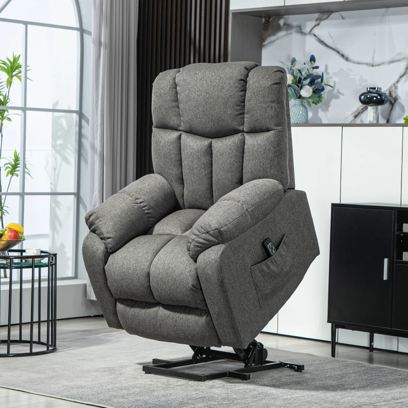 HOMCOM 2-in-1 Relaxsessel mit Liegefunktion, USB-Anschlüsse, Taschenfederkern, Dunkelgrau
