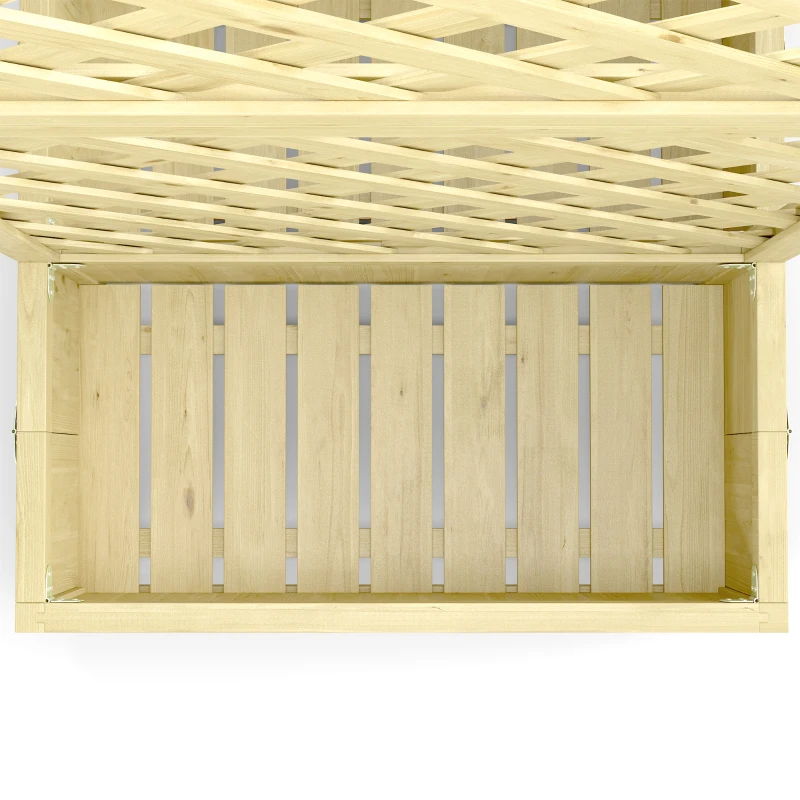 Outsunny Jardinière avec Treillis Carré Potager Bois Pliable Double Bac à Fleurs pour Plantes Grimpantes 73 x 70 x 170 cm Naturel