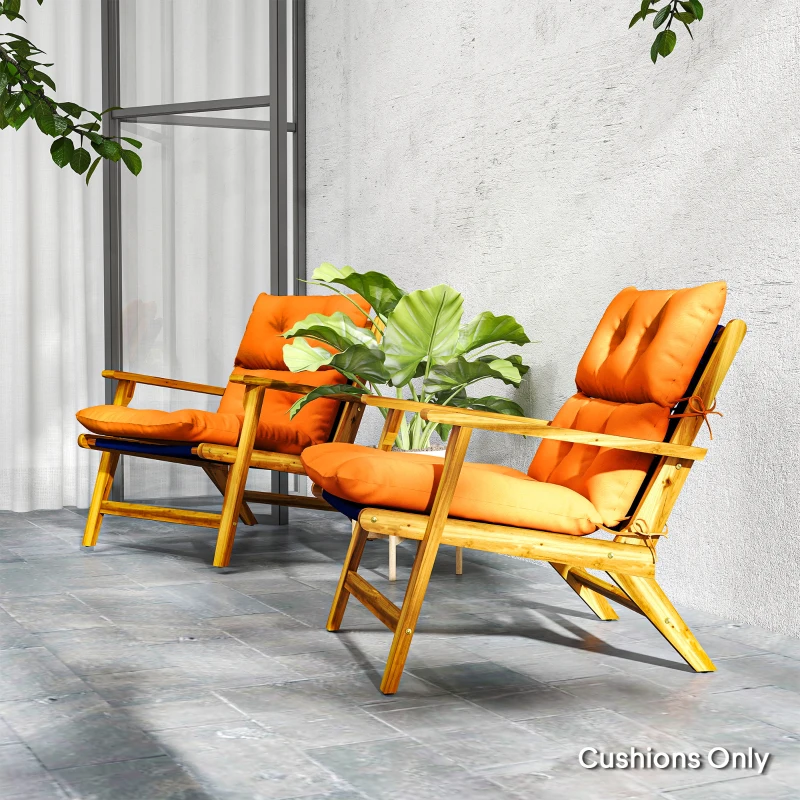 Outsunny Set of 2 Rocking Chair Padded Seat Cushions - Orange