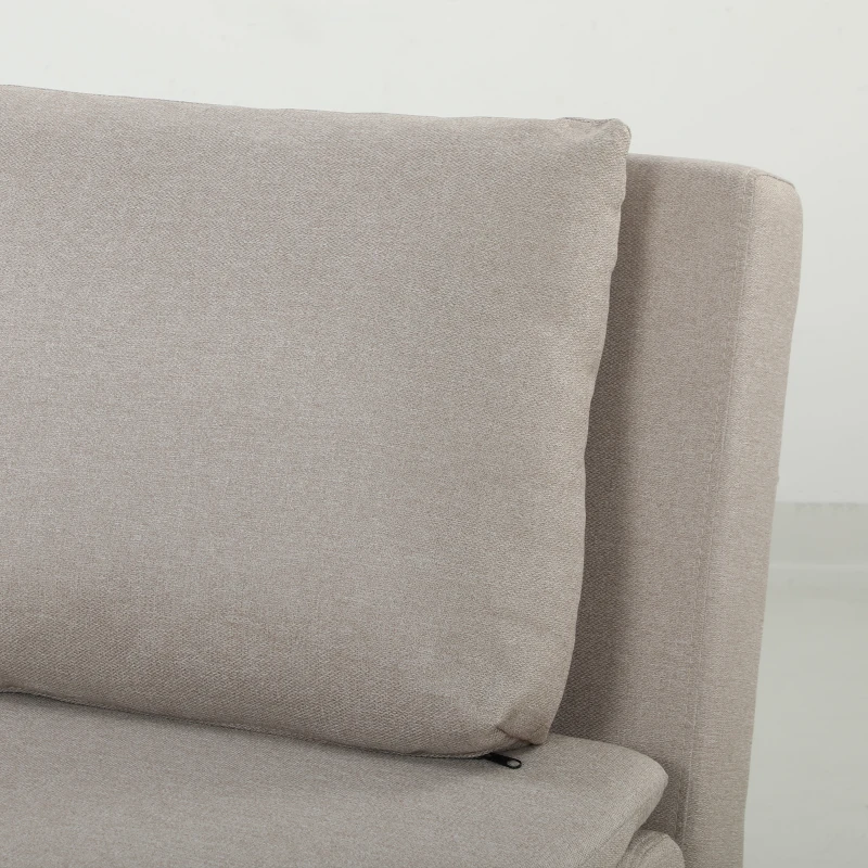 HOMCOM Fauteuil Convertible 1 Place, Fauteuil-Lit Clic-Clac 3 en 1 avec Dossier Réglable, Oreiller, Assise Large, Marron Clair