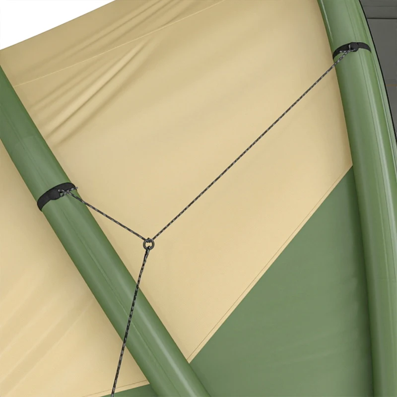 Outsunny Inflatable Tent 2 Bedroom Tunnel Design Windproof Air Tent with Carry Bag for 4 Person