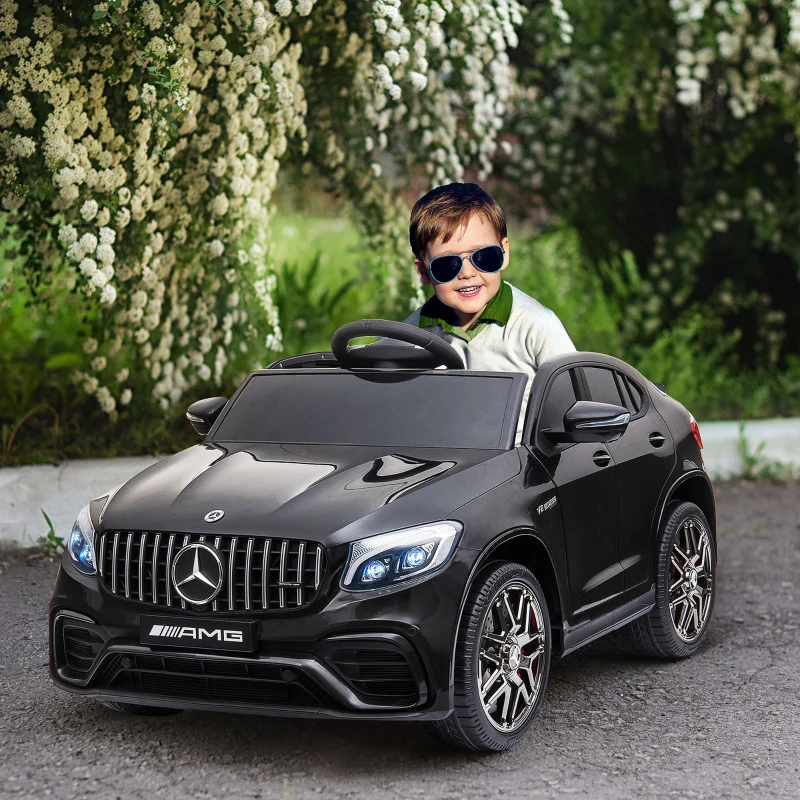 HOMCOM Macchina Elettrica per Bambini 3-5 Anni Mercedes con Cintura di Sicurezza e Telecomando, Nero