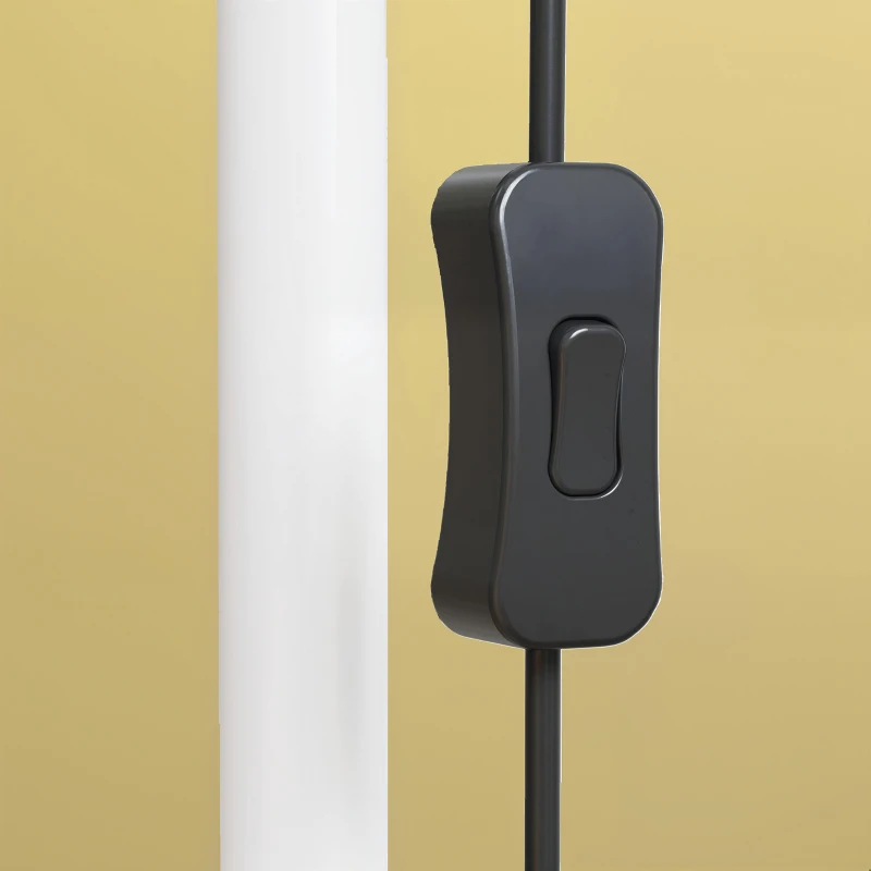 HOMCOM Modern Standing Lamp, Floor Lamp with 350° Rotatable Head for Living Room, White