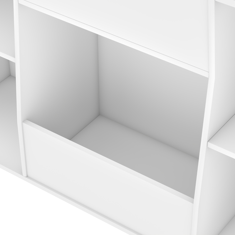 AIYAPLAY Meuble rangement enfant, bibliothèque enfants avec 8 compartiments et étagère supérieure, 104 x 29 x 101,5 cm, blanc