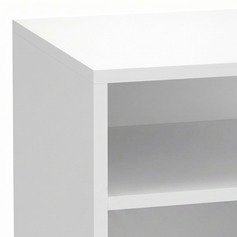 HOMCOM Table d'Appoint, Table Basse Moderne 3 Niveaux avec Étagères Ouvertes, pour Salon, Chambre ou Bureau, Blanc
