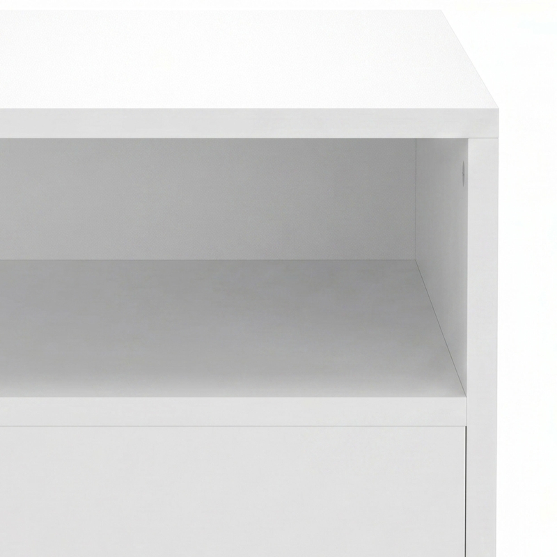 HOMCOM Table d'Appoint, Table Basse Moderne 3 Niveaux avec Étagères Ouvertes, pour Salon, Chambre ou Bureau, Blanc