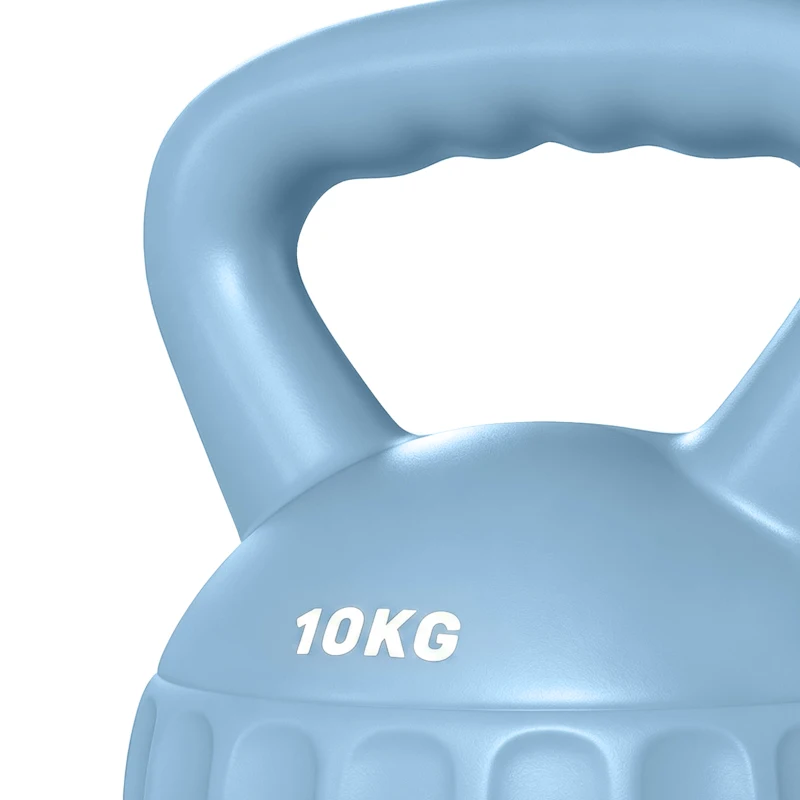 SPORTNOW Kettlebell 10 kg, haltère avec poignée Antidérapante, haltère à boule, musculation, entraînement, pour gym, bleu
