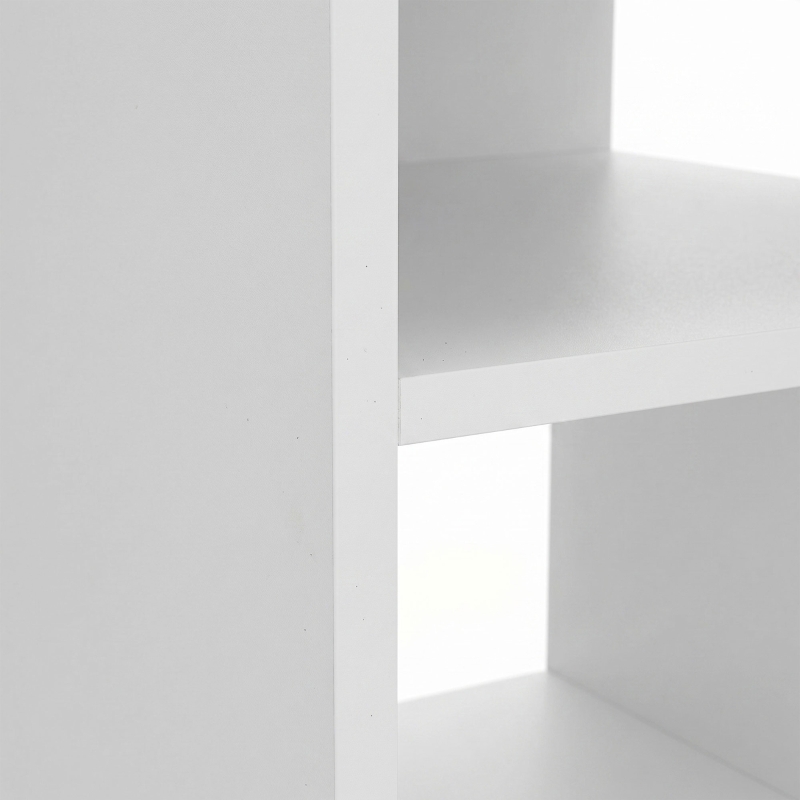 HOMCOM Table d'Appoint, Table Basse Moderne 3 Niveaux avec Étagères Ouvertes, pour Salon, Chambre ou Bureau, Blanc