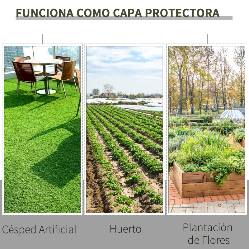 Outsunny Malla Antihierbas 2x50 m Malla Antimaleza Malla Geotextil contra Malas Hierbas y Malezas 100 g/m² para Jardín Negro