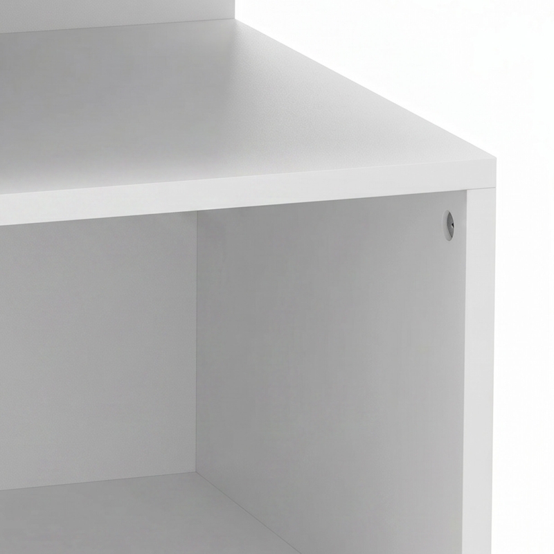 HOMCOM Table d'Appoint, Table Basse Moderne 3 Niveaux avec Étagères Ouvertes, pour Salon, Chambre ou Bureau, Blanc